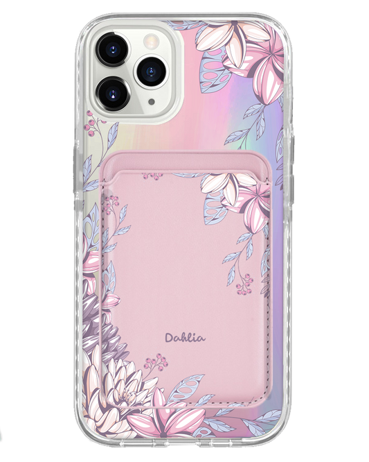 iPhone Magnetic Wallet Holo Case - Dahlia