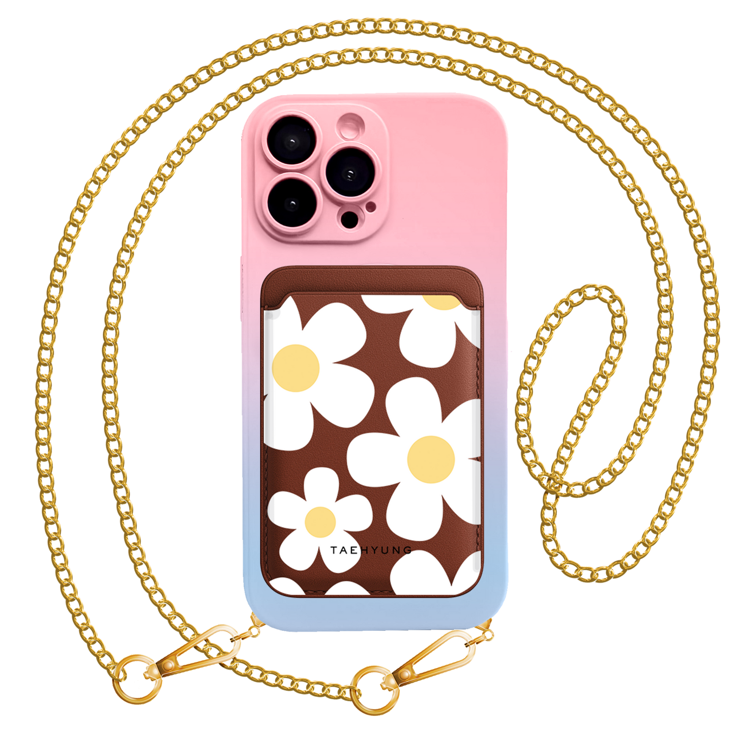 iPhone Magnetic Wallet Silicone Case - Daisy 1.0