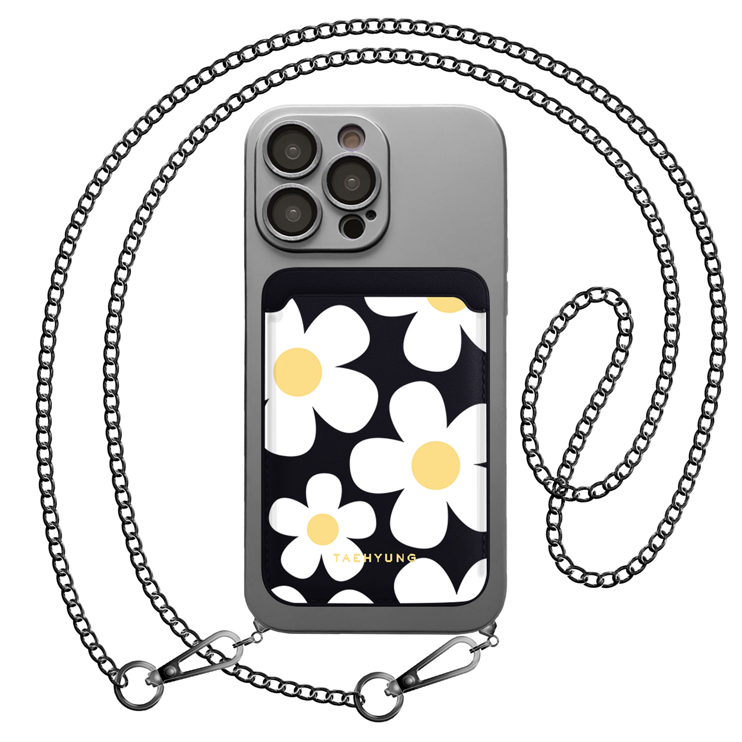 iPhone Magnetic Wallet Silicone Case - Daisy 1.0