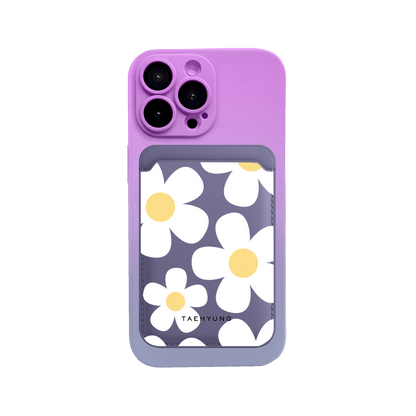 iPhone Magnetic Wallet Silicone Case - Daisy 1.0