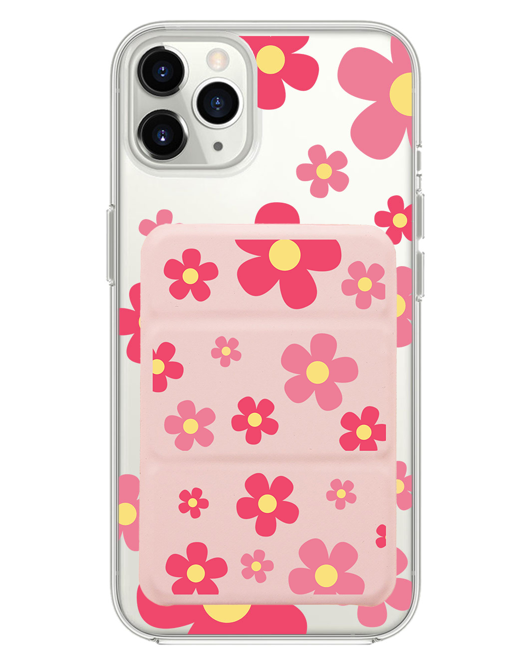 iPhone Magnetic Trifold Wallet Case - Daisy Blush