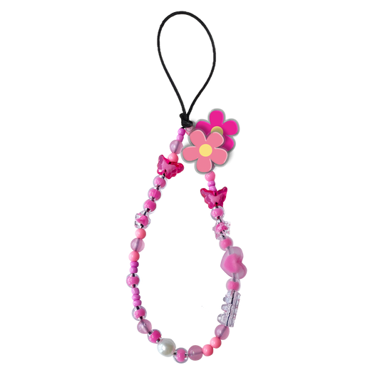 Beaded Strap with Acrylic Charm  - Daisy Delight