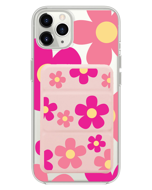 iPhone Magnetic Trifold Wallet Case - Daisy Delight