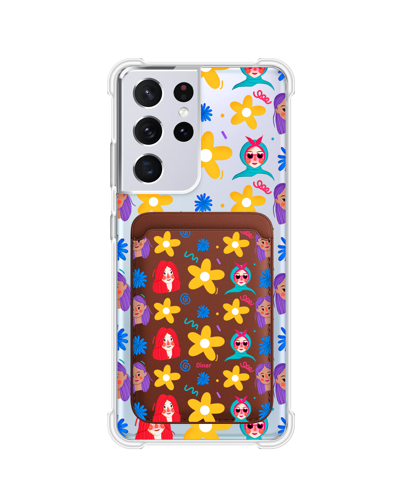 Android Magnetic Wallet Case - Daisy Faces