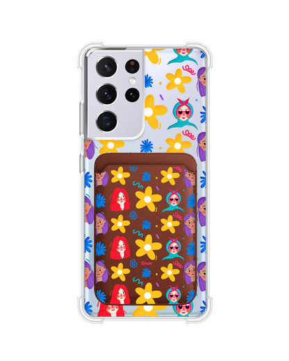 Android Magnetic Wallet Case - Daisy Faces