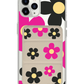 iPhone Magnetic Trifold Wallet Case - Daisy Hot Pink