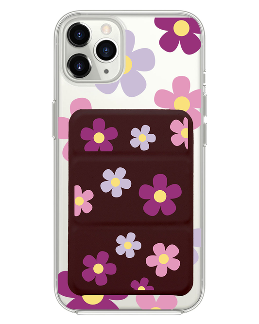 iPhone Magnetic Trifold Wallet Case - Daisy Paradise