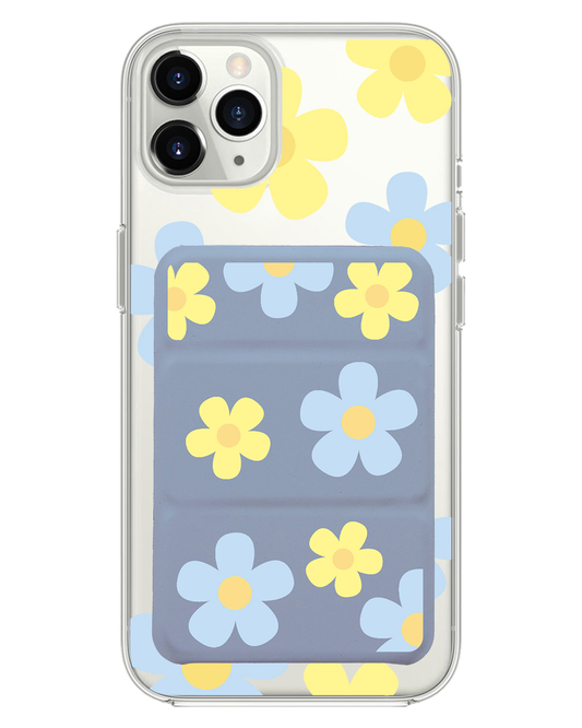 iPhone Magnetic Trifold Wallet Case - Daisy Skies