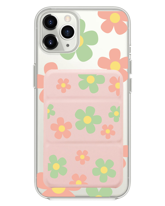 iPhone Magnetic Trifold Wallet Case - Daisy Spring