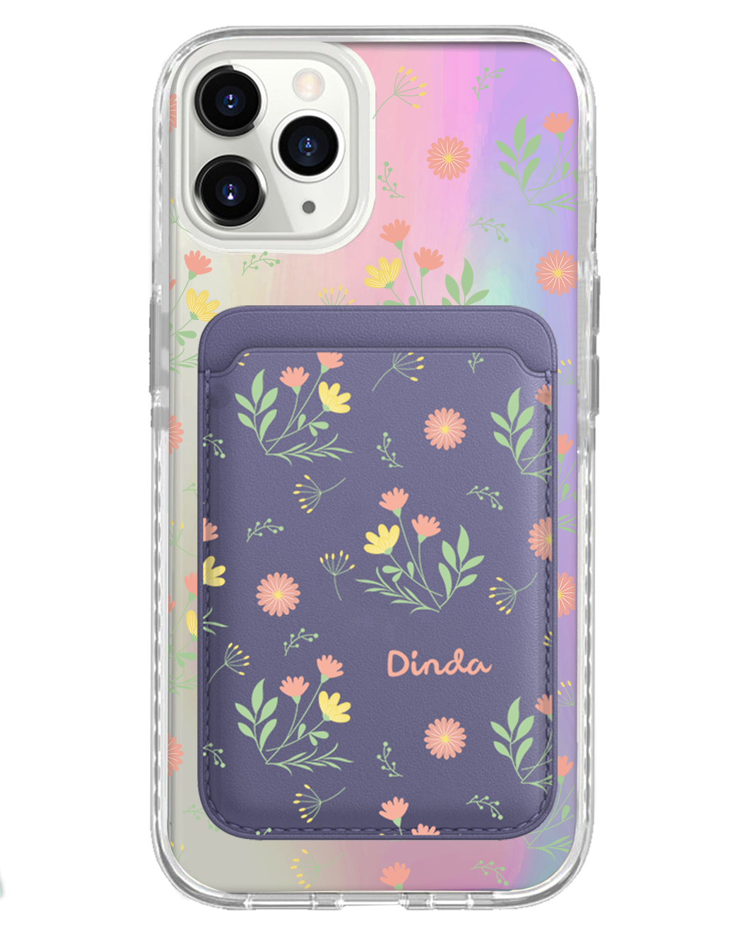 iPhone Magnetic Wallet Holo Case - Dandelion