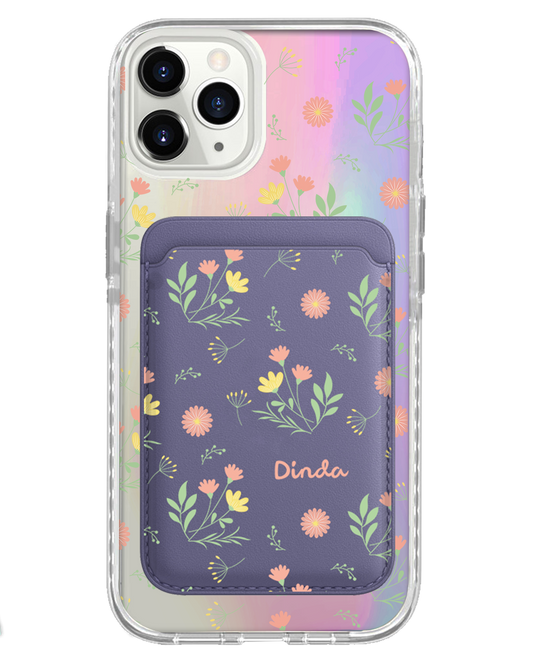 iPhone Magnetic Wallet Holo Case - Dandelion