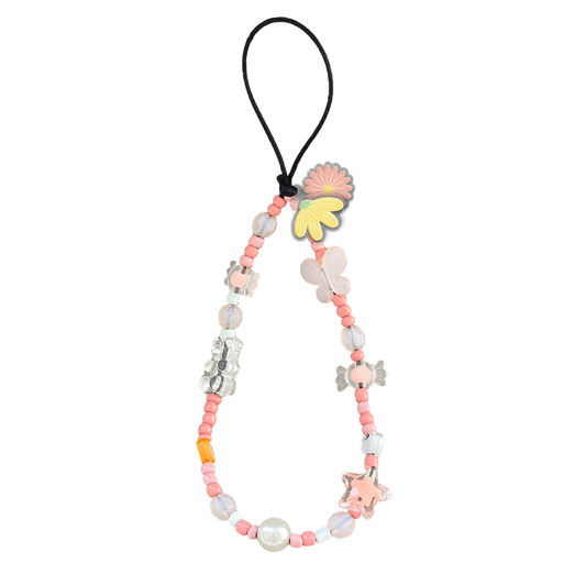 Beaded Strap with Acrylic Charm  - Dandelion