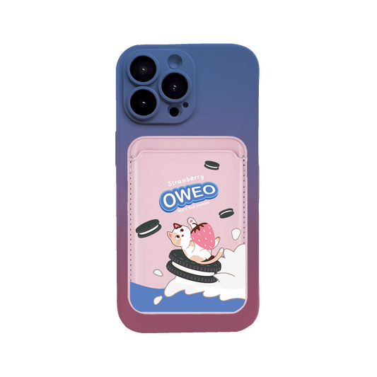 iPhone Magnetic Wallet Silicone Case - Oweo Cat