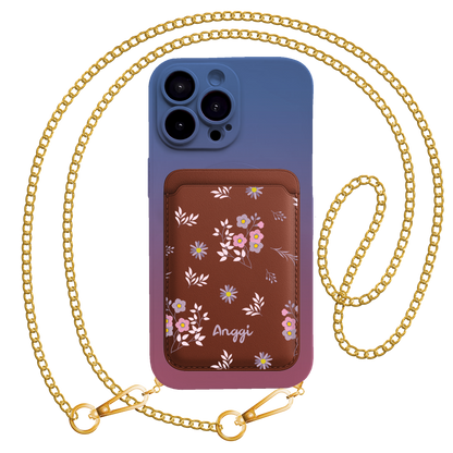 iPhone Magnetic Wallet Silicone Case - Cherry Blossom