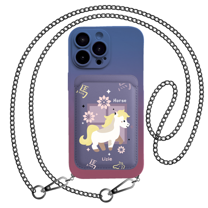 iPhone Magnetic Wallet Silicone Case - Horse