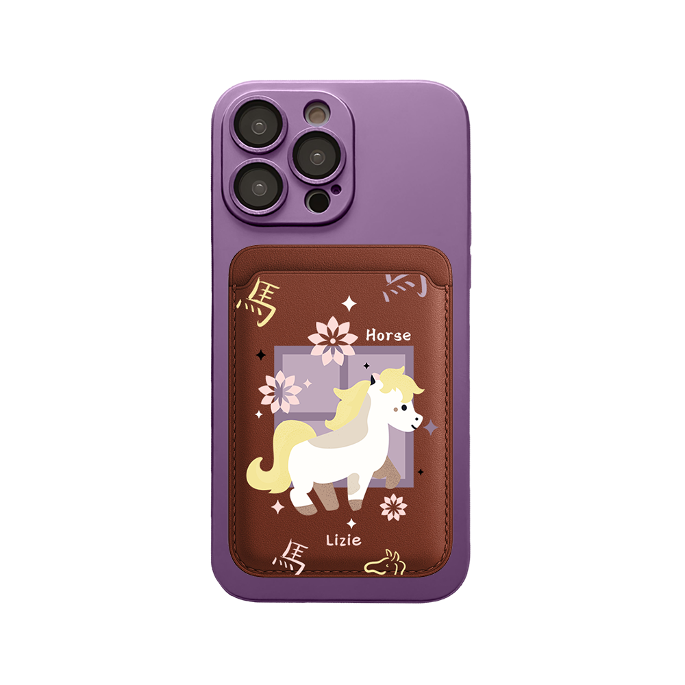 iPhone Magnetic Wallet Silicone Case - Horse