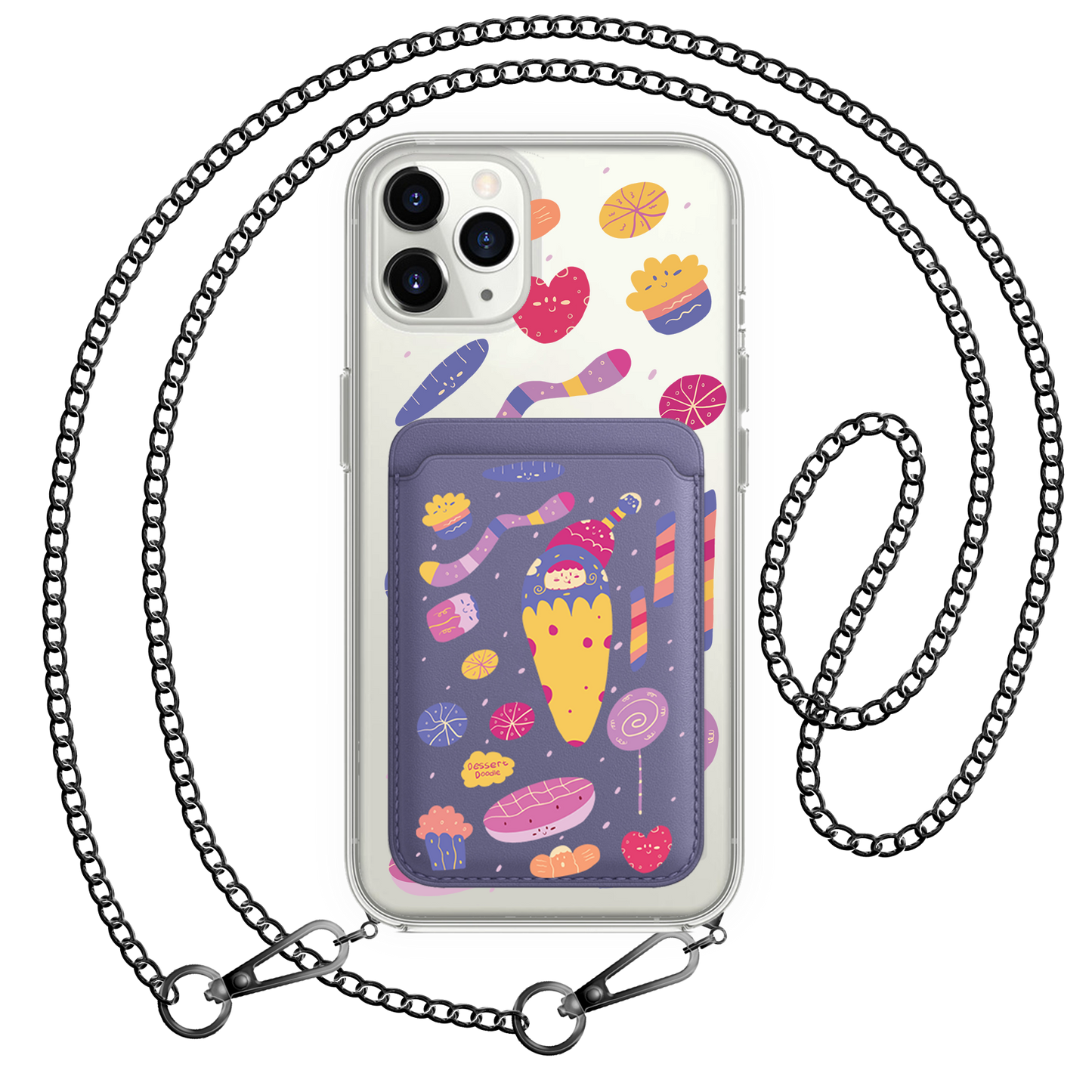 iPhone Magnetic Wallet Case - Dessert Doodle