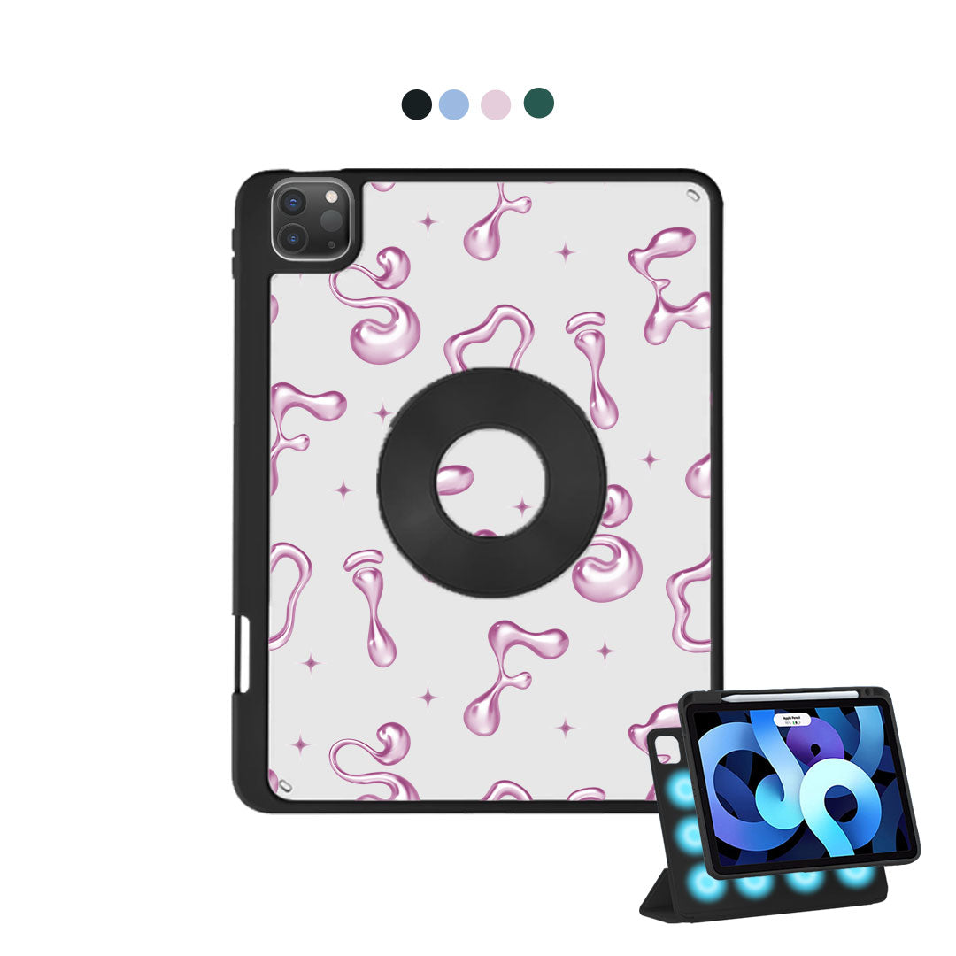 iPad Detachable Flip Cover - Pink Chrome Monogram