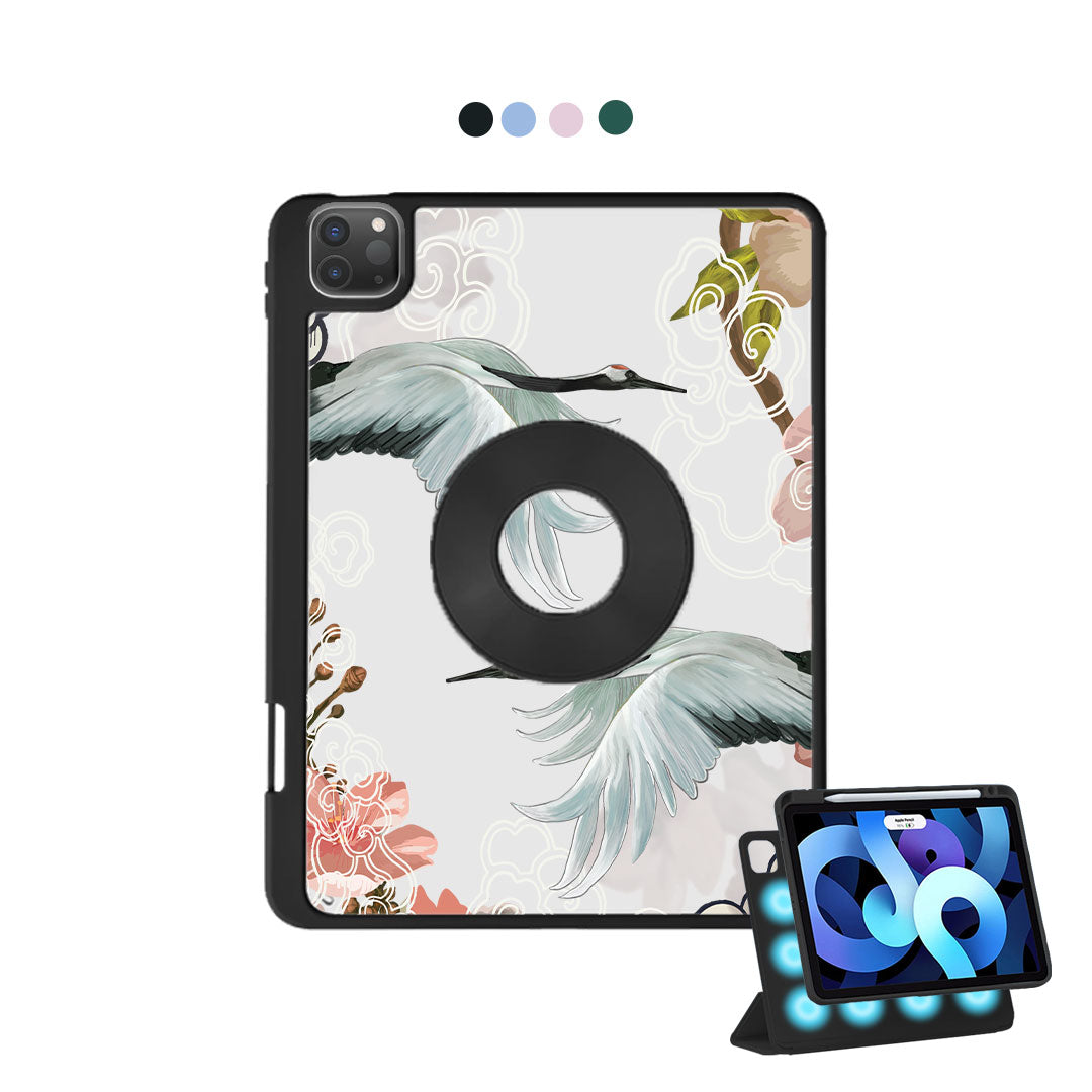 iPad Detachable Flip Cover - Oil Painting Birds