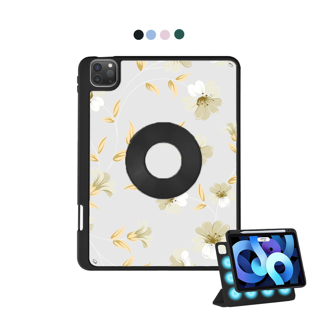 iPad Detachable Flip Cover - White Magnolia