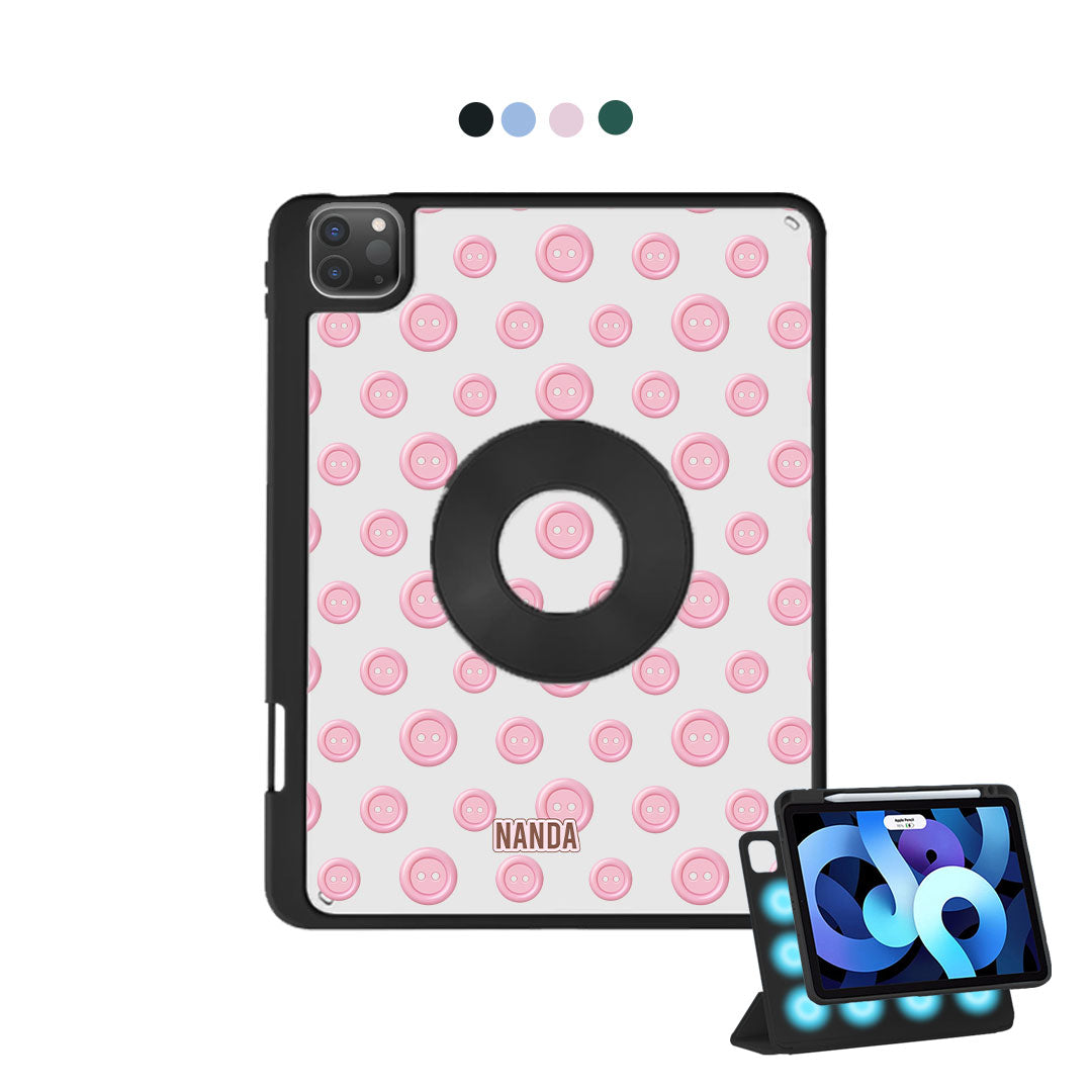 iPad Detachable Flip Cover - Pink buttons