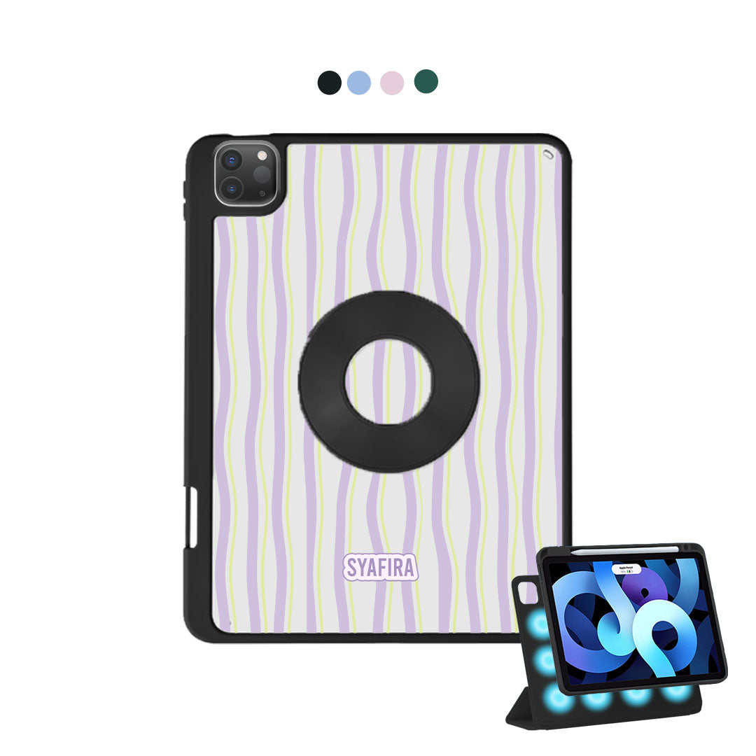 iPad Detachable Flip Cover - Purple lines