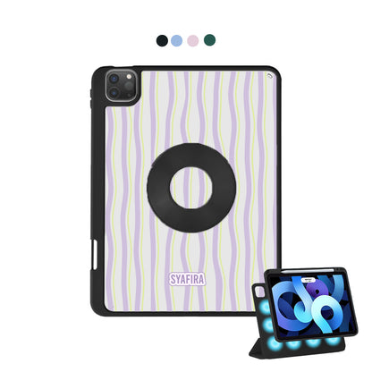 iPad Detachable Flip Cover - Purple lines