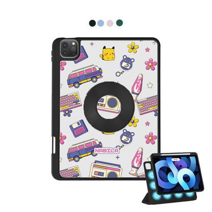 iPad Detachable Flip Cover - Retro spiral