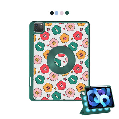 iPad Detachable Flip Cover - Flower Petals Monogram 3.0