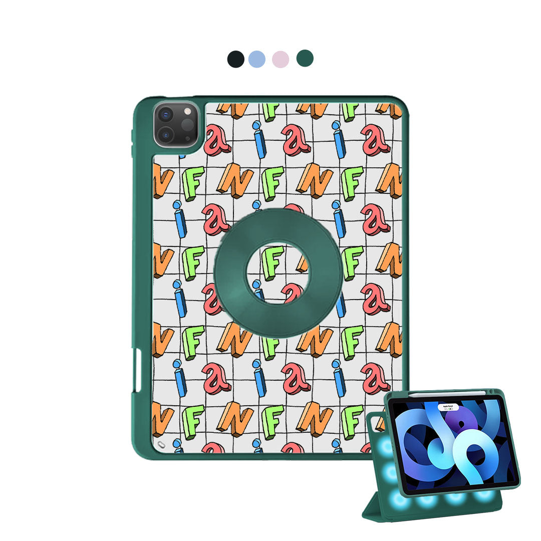 iPad Detachable Flip Cover - Playful Monogram