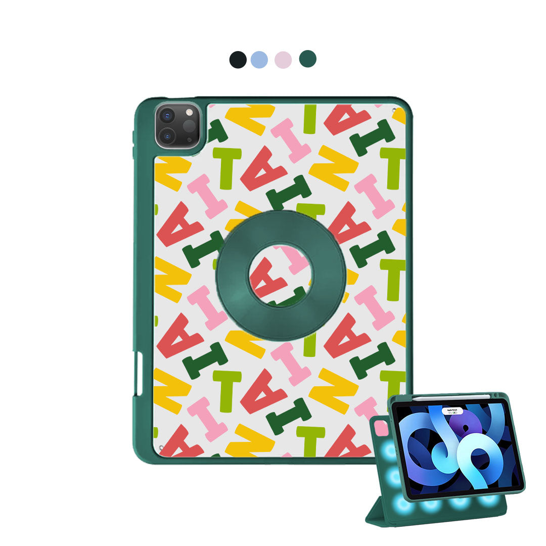 iPad Detachable Flip Cover - Scattered Monogram 3.0