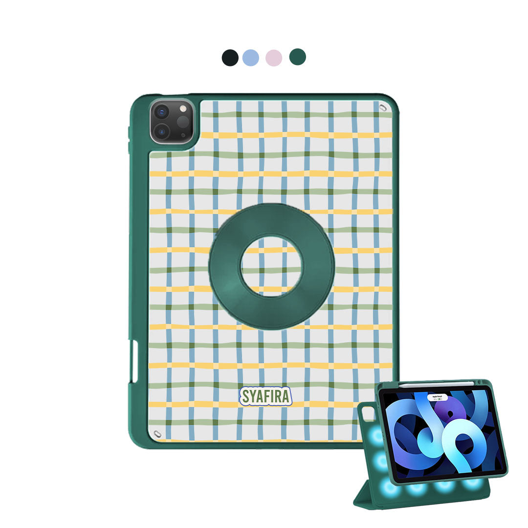 iPad Detachable Flip Cover - Beige grid
