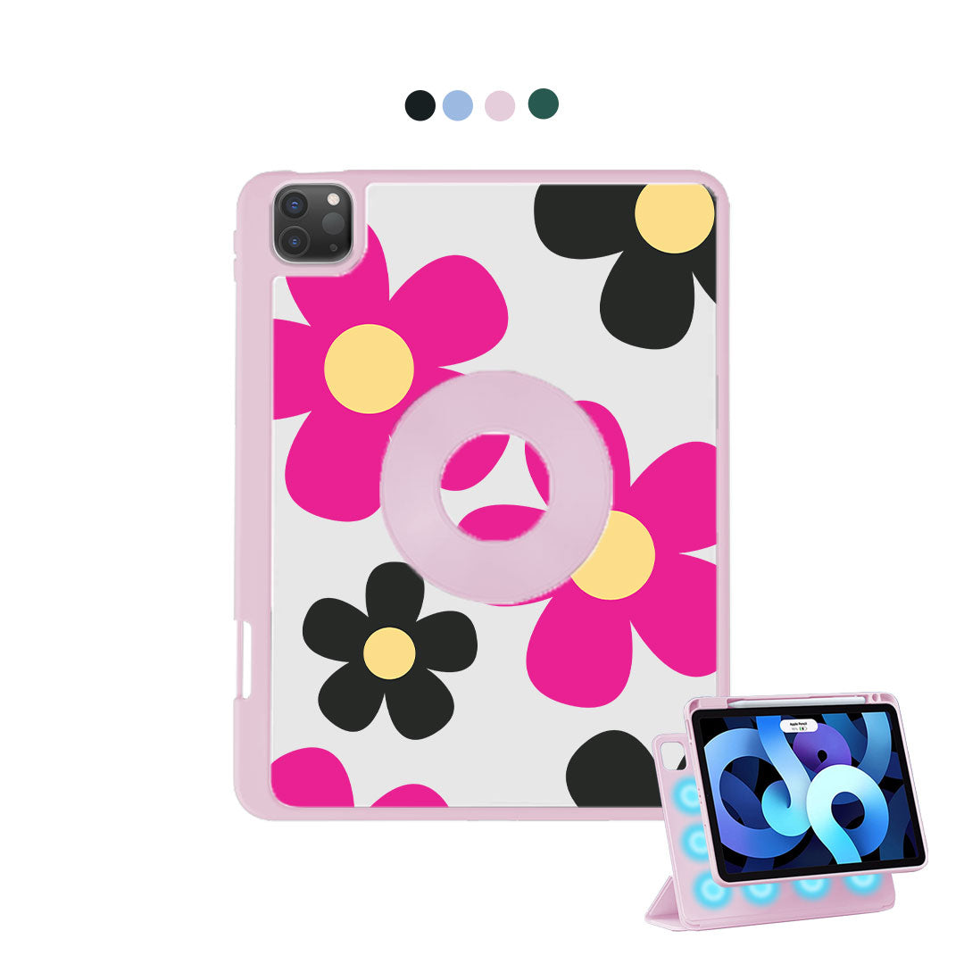 iPad Detachable Flip Cover - Daisy Hot Pink