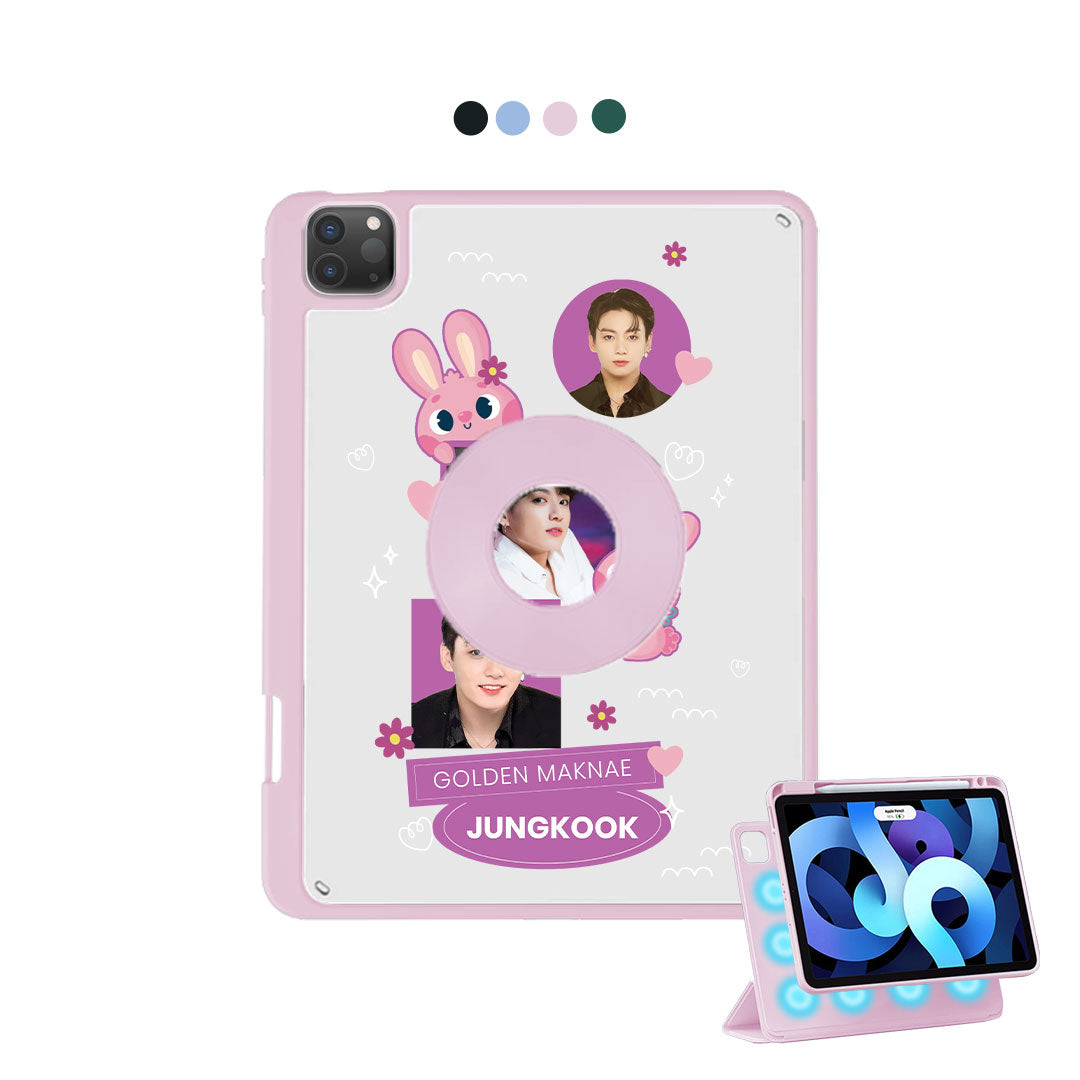 iPad Detachable Flip Cover - Face Grid Bunny