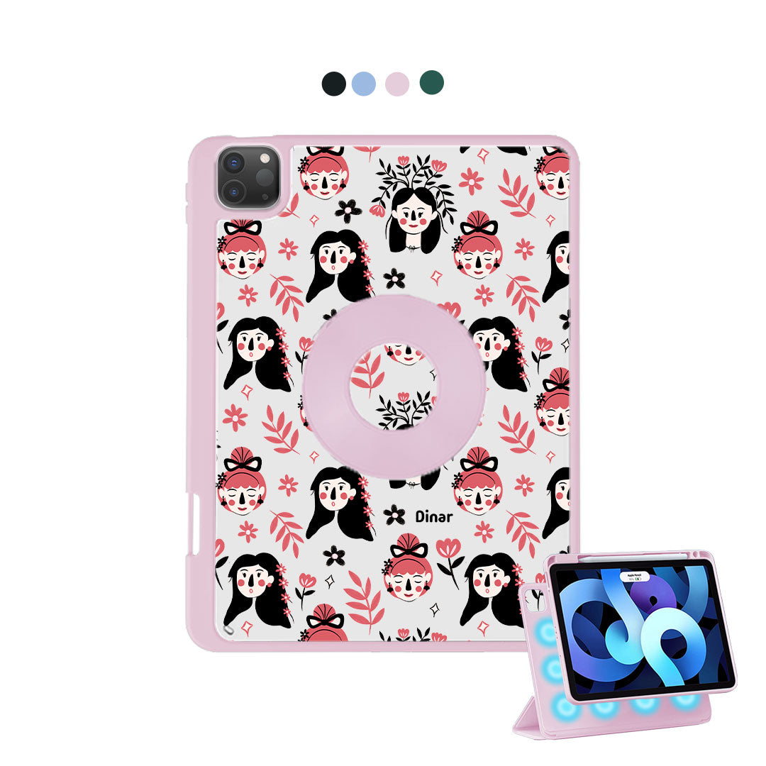 iPad Detachable Flip Cover - Flowery Faces