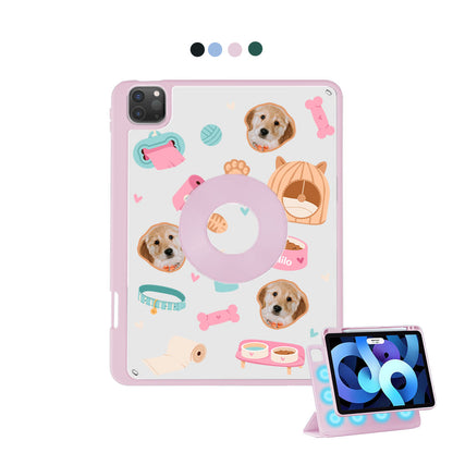 iPad Detachable Flip Cover - Pet Grid Puppy Life