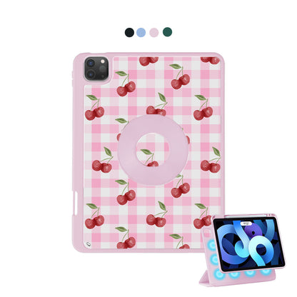 iPad Detachable Flip Cover - Cherry tartan