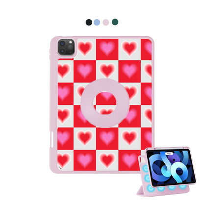 iPad Detachable Flip Cover - Love checkered