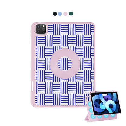 iPad Detachable Flip Cover - Naval checkered