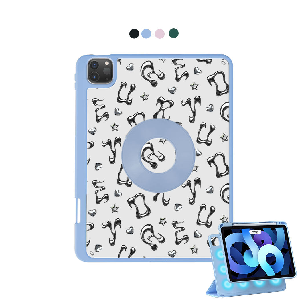iPad Detachable Flip Cover - Chrome monogram 2.0