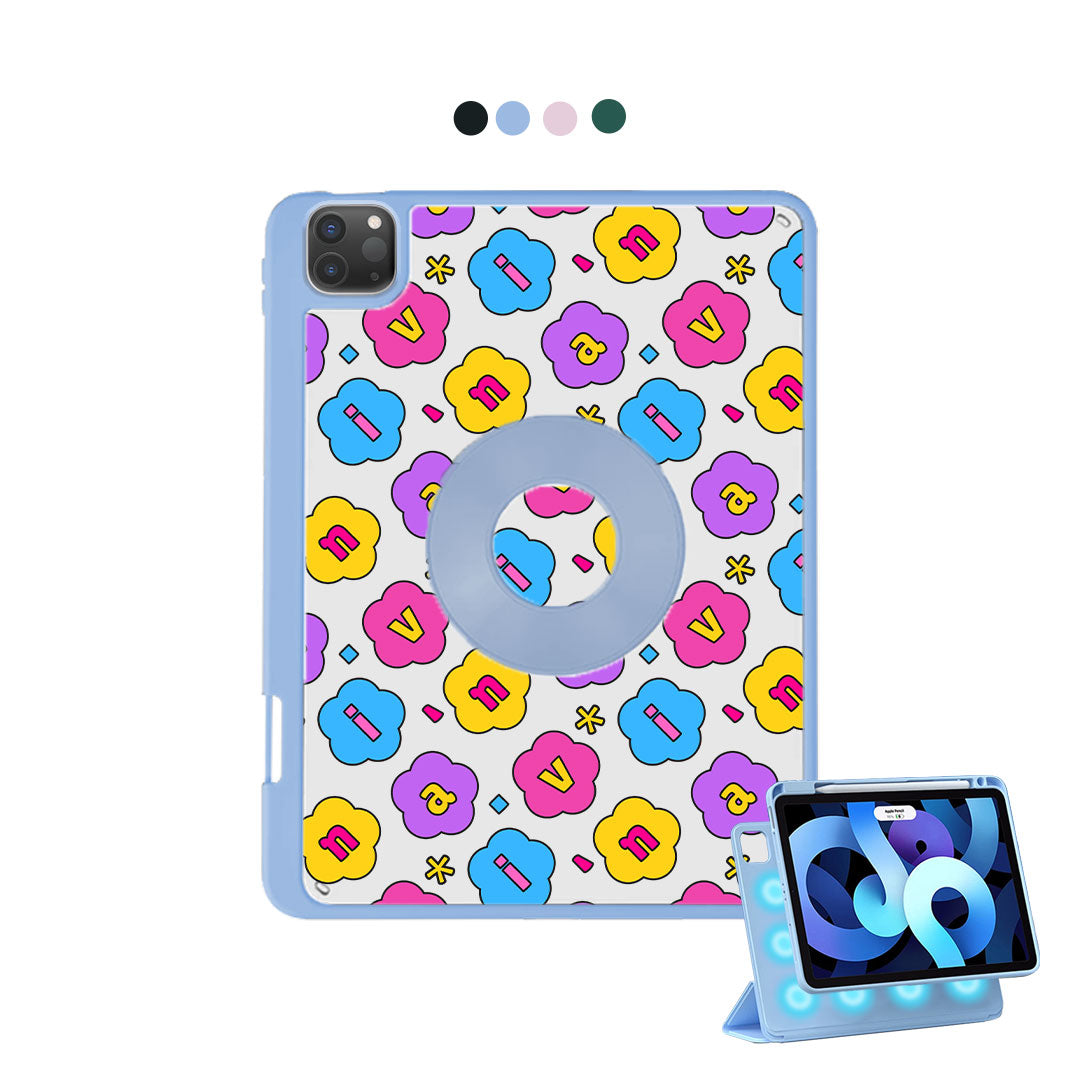 iPad Detachable Flip Cover - Flower Petals Monogram 4.0
