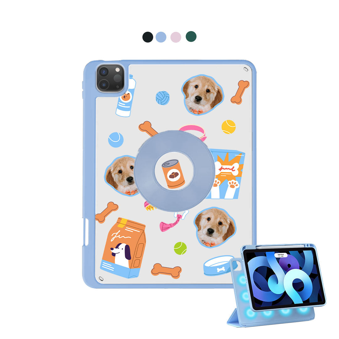 iPad Detachable Flip Cover - Pet Grid Puppy Sweet Treats