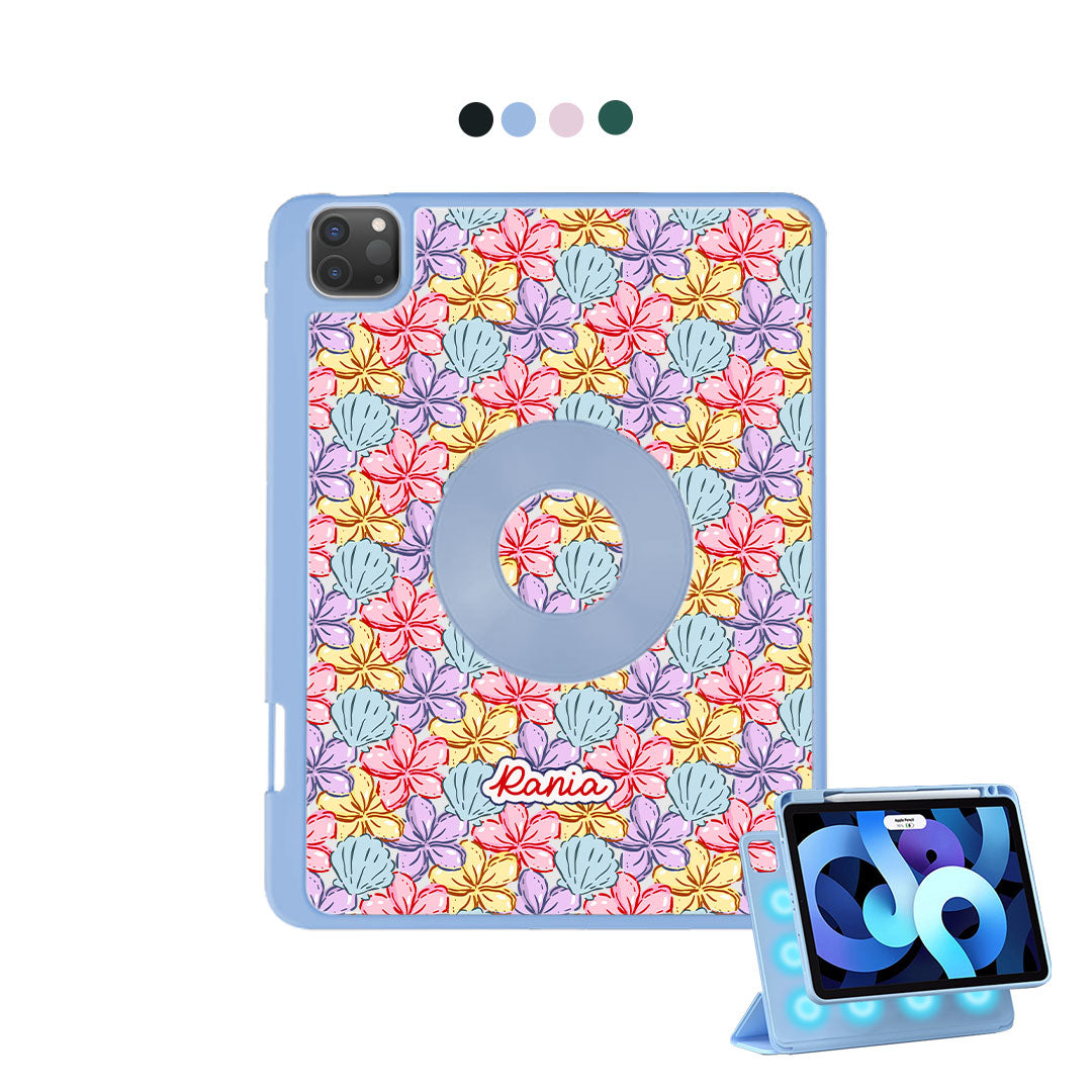 iPad Detachable Flip Cover - Beach flowers