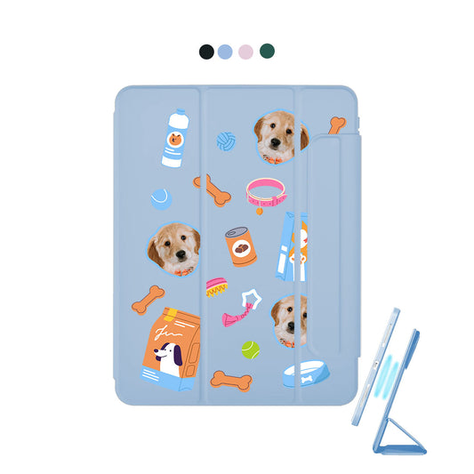iPad Detachable Flip Cover - Pet Grid Puppy Sweet Treats