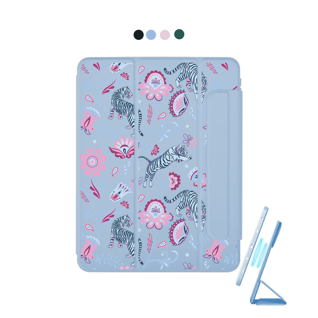 iPad Detachable Flip Cover - Tiger & Floral 3.0