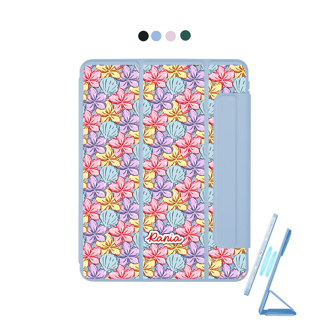 iPad Detachable Flip Cover - Beach flowers