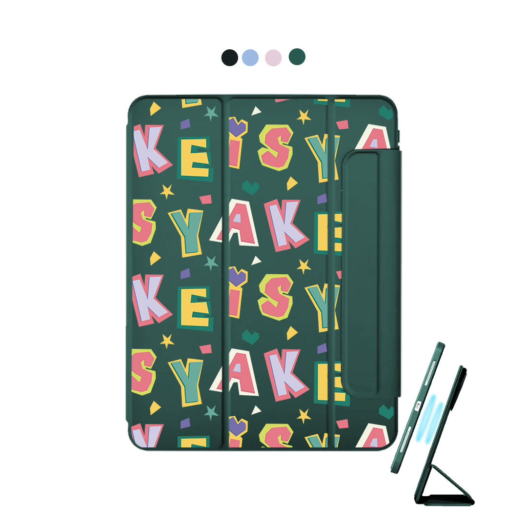 iPad Detachable Flip Cover - Adorable monogram 4.0