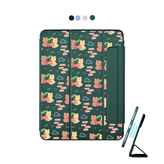 iPad Detachable Flip Cover - Cherry Bear