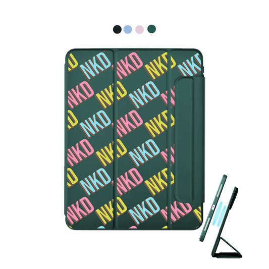 iPad Detachable Flip Cover - Diagonal Initial Monogram 3.0