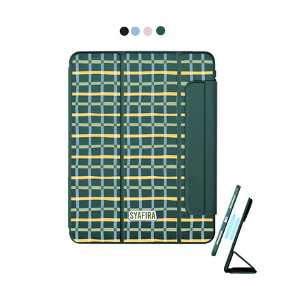 iPad Detachable Flip Cover - Beige grid